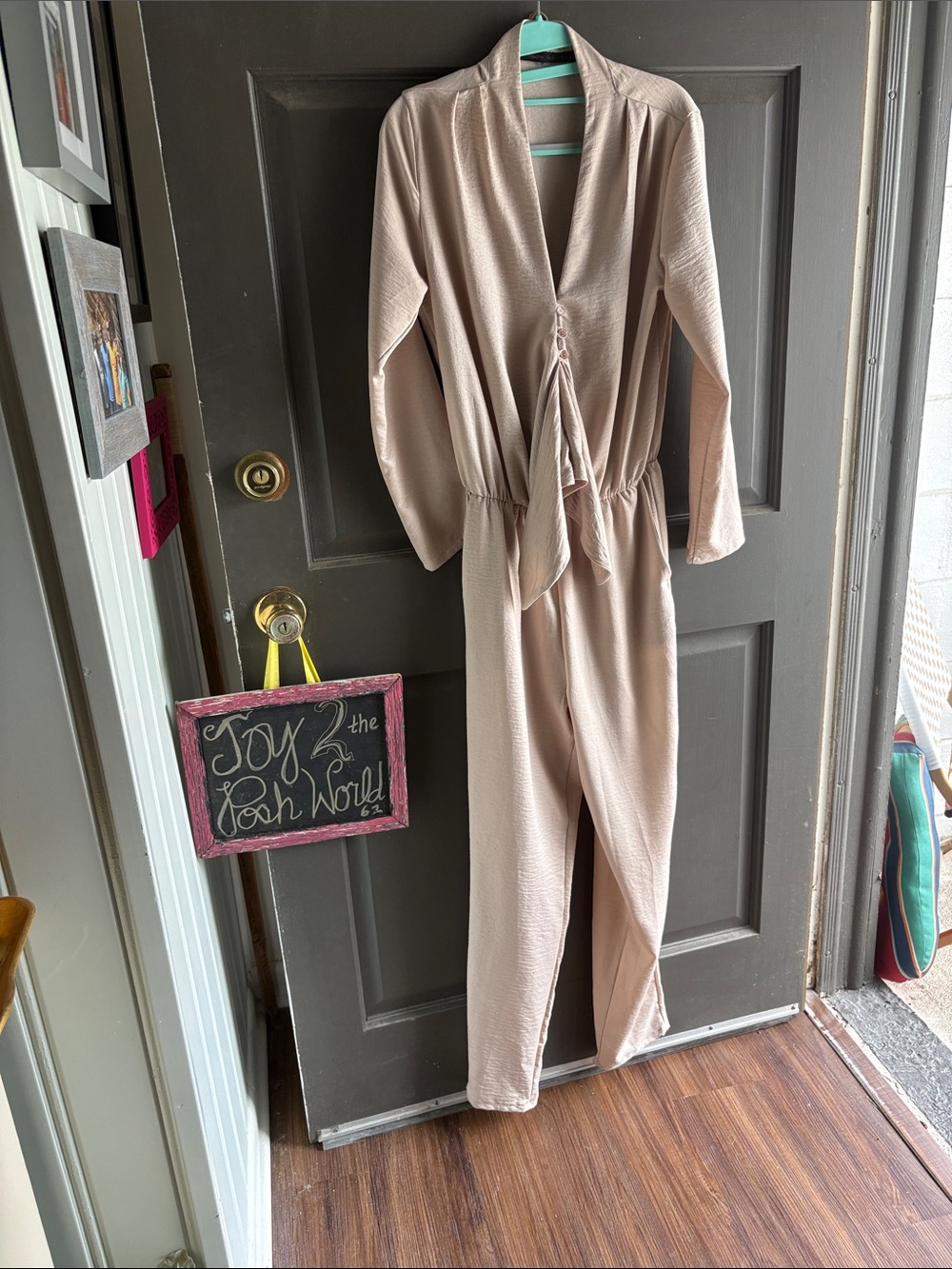 Women’s Taupe Long Sleeve Jumpsuit GUC fraiche by J